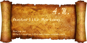 Austerlitz Mariann névjegykártya