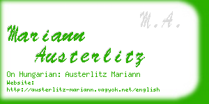 mariann austerlitz business card